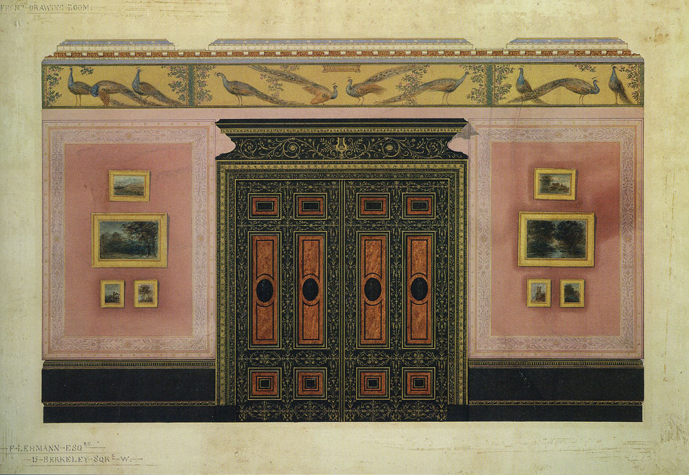 George Aitchison - Design for the decorative scheme for the Front Drawing Room, 15 Berkeley Square, London